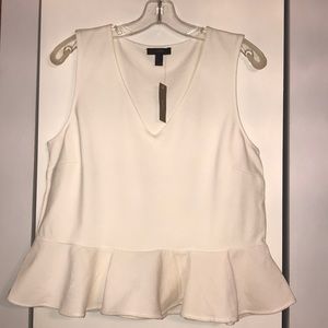 BRAND NEW 🎉🎉Gorgeous Creme Cotton Tank w/velvet